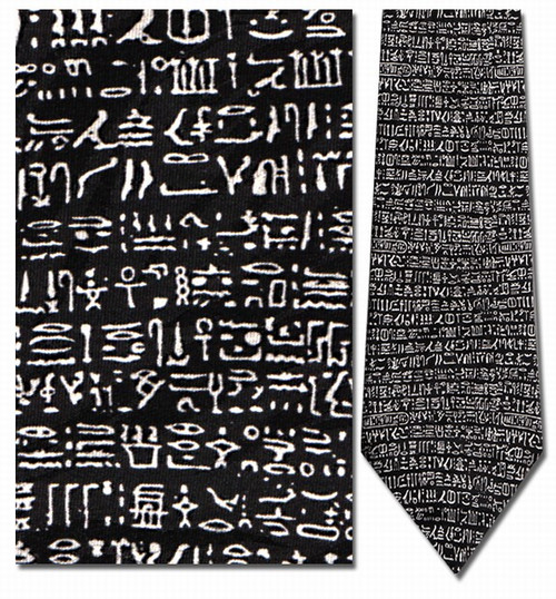 Hieroglyphics - The Rosetta Stone Necktie - Museum Store Company Photo