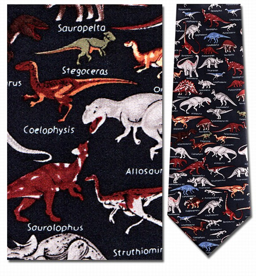 Dinosaurs With Names Necktie - Museum Store Company Photo