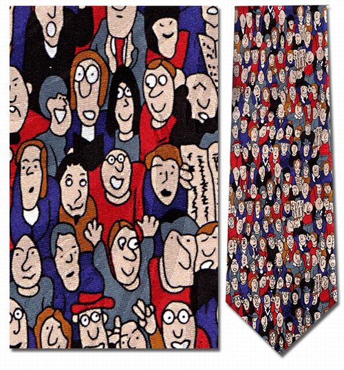 The People Tie, Faces in a Crowd Necktie - Museum Store Company Photo