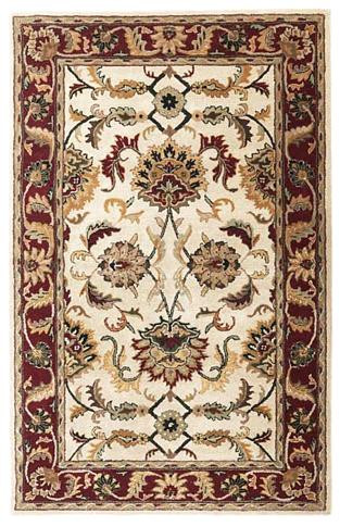 Agra - Beige / Burgundy Rug : Persian Tufted Collection - Photo Museum Store Company