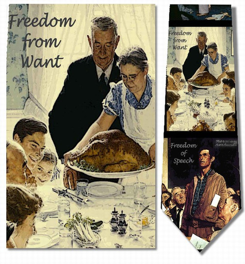 Norman Rockwell - Four Freedoms Necktie - Museum Store Company Photo