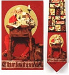 Santa at His Desk - Norman Rockwell Necktie - Museum Store Company Photo