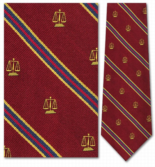 Legal Scales: Burgundy, Gold, Red Necktie - Museum Store Company Photo