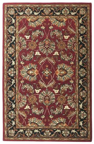 Agra - Burgundy / Black Rug : Persian Tufted Collection - Photo Museum Store Company