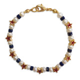Red Star & Pearl Bracelet with lapis - Museum Shop Collection - Museum Company Photo
