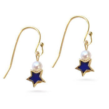 Star and Pearl Earrings, single drop - Museum Shop Collection - Museum Company Photo