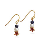 Red Star & Pearl Earrings with lapis - Museum Shop Collection - Museum Company Photo