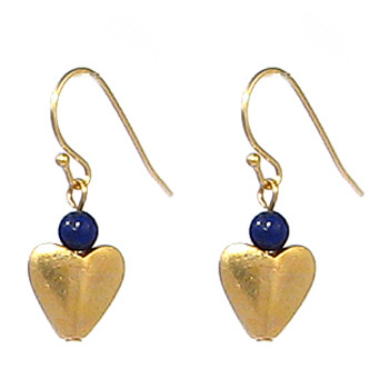 Bactrian Heart Earrings with Lapis - Museum Shop Collection - Museum Company Photo