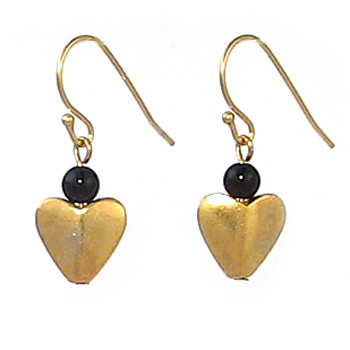 Bactrian Heart Earrings with Onyx - Museum Shop Collection - Museum Company Photo