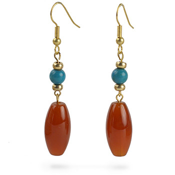 Carnelian & Turquoise Earring - Museum Shop Collection - Museum Company Photo