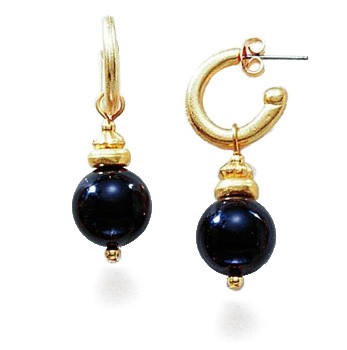 Greco-Roman Black Onyx Earrings - Museum Shop Collection - Museum Company Photo