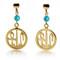 Round Cartouche Earrings w/turquoise - Museum Shop Collection - Museum Company Photo
