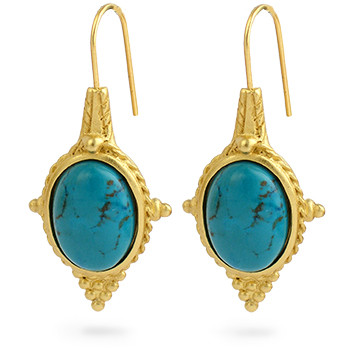 Egyptian Revival Earrings with Turquoise - Museum Shop Collection - Museum Company Photo