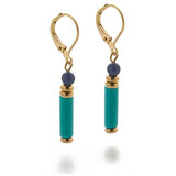 Egyptian Turquoise and Lapis Drop Earrings - Museum Shop Collection - Museum Company Photo