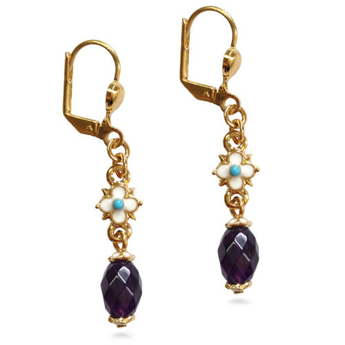 Elizabethan Amethyst Drop Earrings - Museum Shop Collection - Museum Company Photo