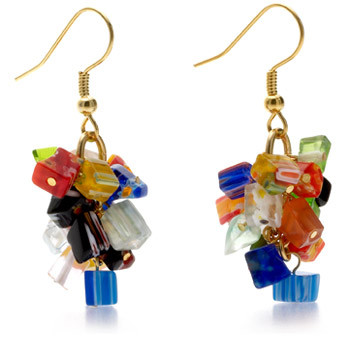 Mosaic Glass Chip Earrings, small - Museum Shop Collection - Museum Company Photo