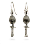 Akuaba Doll Earrings, silver finish - Museum Shop Collection - Museum Company Photo