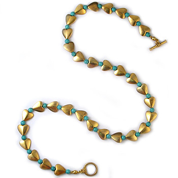 Bactrian Heart Necklace with Turquoise - Museum Shop Collection - Museum Company Photo