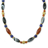 Mesopotamian Banded Agate & Lapis Necklace - Museum Shop Collection - Museum Company Photo
