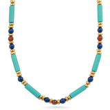 Egyptian Turquoise Tube and Lapis Necklace - Museum Shop Collection - Museum Company Photo
