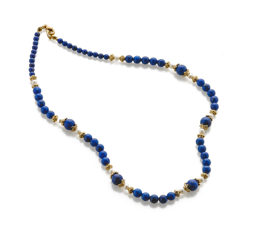Bukhara Lapis and Pearl Necklace - Museum Shop Collection