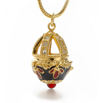 Jeweled Basket Egg Pendant, gold finish - Museum Shop Collection - Museum Company Photo