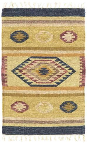 Tahoe - Oatmeal / Multi Rug : Wool Flat Weave Collection - Photo Museum Store Company