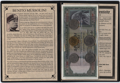 Genuine Benito Mussolini : Dictator Of Italy Album : Authentic Artifact - Museum Company Photo