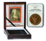 Genuine Catherine the Great 1776: Russian 5 Kopek in NGC-Certified Slab Box (High grade) : Authentic Artifact - Museum Company Photo