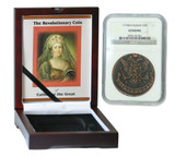 Genuine Catherine the Great: Russian 5 Kopek in NGC-Certified Slab Box (High grade) : Authentic Artifact - Museum Company Photo