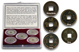 Genuine China 5 Dynasties: Twenty Centuries of Cash Coins Clear Box  : Authentic Artifact - Museum Company Photo