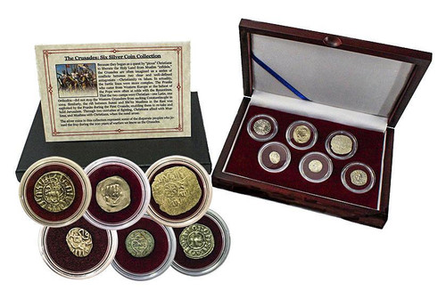 Genuine Crusader: Friends & Foes, Box of 6 Silver Medieval Coins  : Authentic Artifact - Museum Company Photo