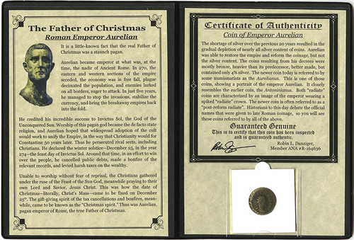 Genuine Father of Christmas: Roman Coin Album  : Authentic Artifact - Museum Company Photo