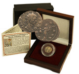Genuine Father of Valentine's Day Box: Bronze Coin of Roman Emperor Claudius II Gothicus  : Authentic Artifact - Museum Company Photo