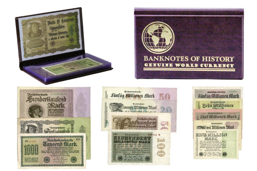 Genuine Hyperinflation in Weimar Germany, A Collection of Twelve Notes  : Authentic Artifact - Museum Company Photo