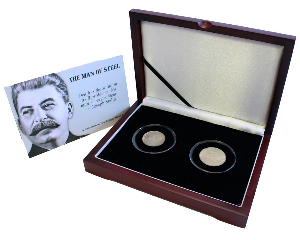 2 Silver Coins,Boxed Joseph Stalin – Man of Steel A Unique Collection of Two