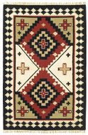 Sancho - Cream / Black Rug : Wool Flat Weave Collection - Photo Museum Store Company