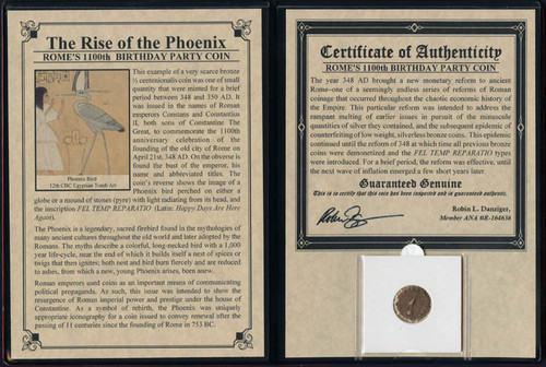 Genuine Rise Of The Phoenix-Rome's 1100th Birthday Party Coin Album  : Authentic Artifact - Museum Company Photo