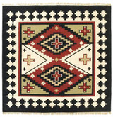 Sancho - Cream / Black Rug : Wool Flat Weave Collection - Photo Museum Store Company