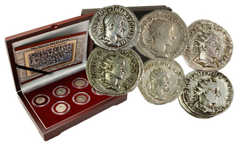 Genuine The Age of Chaos: Box of 6 Roman Coins from the Crisis of Third Century  : Authentic Artifact - Museum Company Photo