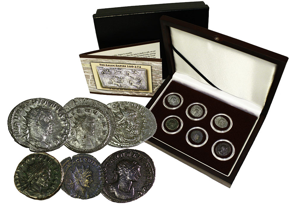 Numismania　銀貨6枚セット The Fracture of Imperial Rome: Gallic Empire, a Box of 6 Silver
