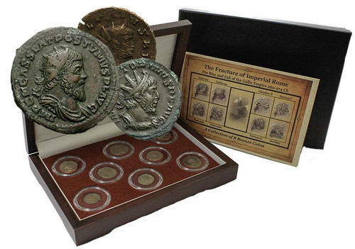 Genuine The Fracture of Imperial Rome: Gallic Empire, a Box of 8 Bronze Coins  : Authentic Artifact - Museum Company Photo