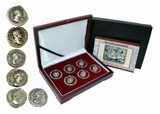 Genuine The Good Emperors of Ancient Rome: Box of 6 Silver Roman Coins  : Authentic Artifact - Museum Company Photo