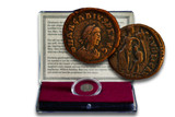 Genuine Virgin Mary Coin: Bronze Coin from the Reign of Emperor Arcadius Clear Box  : Authentic Artifact - Museum Company Photo