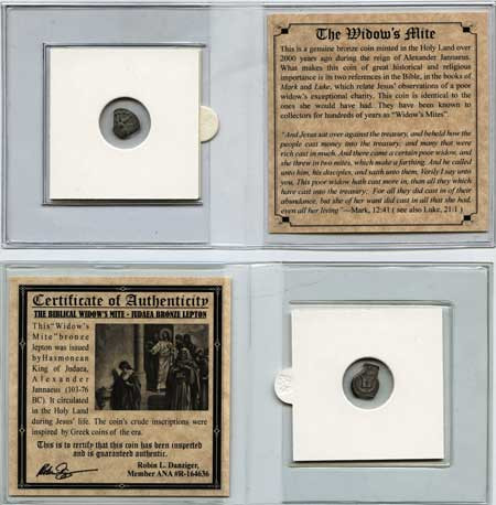 Genuine Widows Mite Bronze Lepton Coin Mini : Authentic Artifact - Museum Company Photo