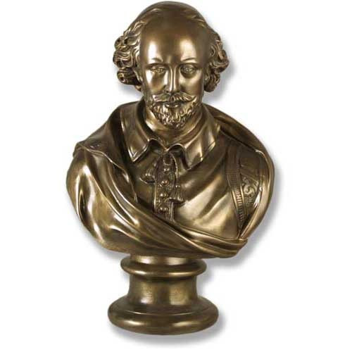 William Shakespeare Bust - Cold Cast Bronze - Museum Replicas