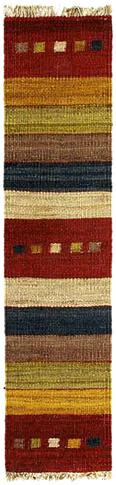 Rambler - Brick / Gold Rug : Hemp Flat Weave Collection - Photo Museum Store Company