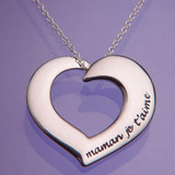 Maman Je T'aime Sterling Silver Necklace - Inspirational Jewelry Photo