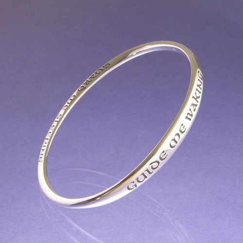 Guide Me Waking Sterling Silver Bangle - Inspirational Jewelry Photo