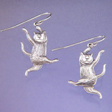 Dancing Cat Sterling Silver Earrings - Inspirational Jewelry Photo